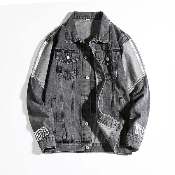 large size new denim clothing men's autumn printed letter jacket male youth loose stitching blue kg-179, Black;brown
large size new denim clothing men's autumn printed letter jacket male youth loose stitching blue kg-179, Black;brown