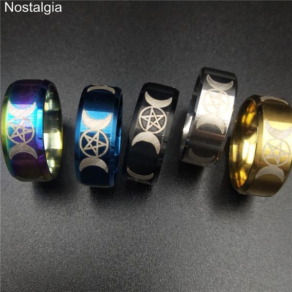 cluster rings nostalgia stainless steel triple moon goddess wicca pentacle ring crescent pentagram for women men drop 2021, Golden;silver
cluster rings nostalgia stainless steel triple moon goddess wicca pentacle ring crescent pentagram for women men drop 2021, Golden;silver
