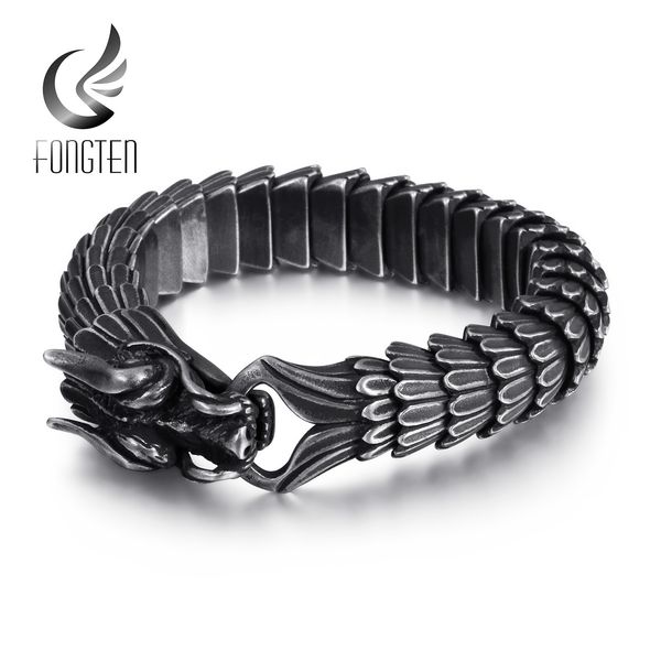 fongten dragon link chain bracelet men biker viking stainless steel punk mens old metal vintage bangles jewelry gift 2020q0111, Black
fongten dragon link chain bracelet men biker viking stainless steel punk mens old metal vintage bangles jewelry gift 2020q0111, Black