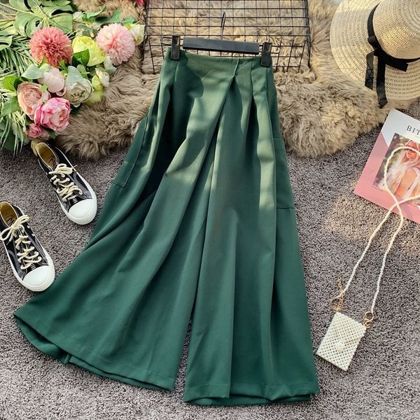 elastic high waist wide leg women's nine-point loose straight fall vertical casual skirt pants trousers f2962 201031, Black;white
elastic high waist wide leg women's nine-point loose straight fall vertical casual skirt pants trousers f2962 201031, Black;white