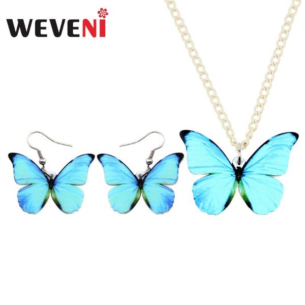 weveni original acrylic trendy morpho menelaus butterfly earrings necklace insect jewelry sets for women girls kids drop ship, Silver
weveni original acrylic trendy morpho menelaus butterfly earrings necklace insect jewelry sets for women girls kids drop ship, Silver