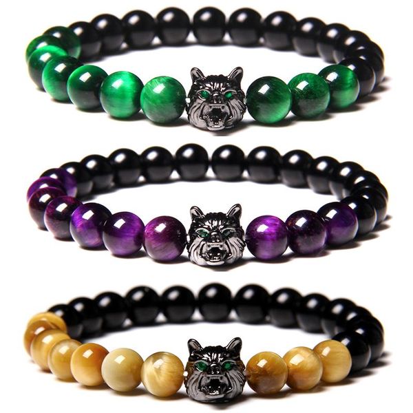 beaded, strands colorful tiger eye buddha bracelets natural stone round beads elasticity wolf head men women charm bracelet jew, Black
beaded, strands colorful tiger eye buddha bracelets natural stone round beads elasticity wolf head men women charm bracelet jew, Black