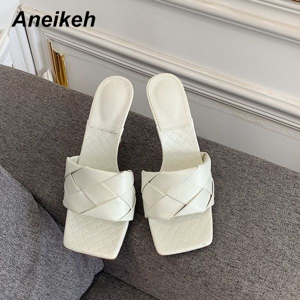 aneikeh new summer fashion square head slides women thin high heels sandals slippers woven fabric ladies mules party pumps y200423, Black
aneikeh new summer fashion square head slides women thin high heels sandals slippers woven fabric ladies mules party pumps y200423, Black