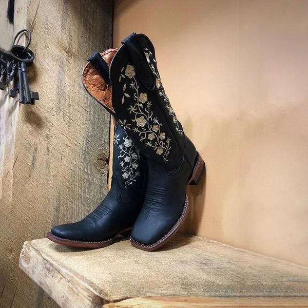 new fashion women boots floral embroidered western boots warm cowgirl ankle women knee high riding vintage outdoor, Black
new fashion women boots floral embroidered western boots warm cowgirl ankle women knee high riding vintage outdoor, Black