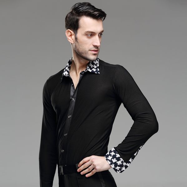 new mens dance shirt print collar standard competition performance ballroom modern salsa tango samba male latin dancewear, Black;red
new mens dance shirt print collar standard competition performance ballroom modern salsa tango samba male latin dancewear, Black;red