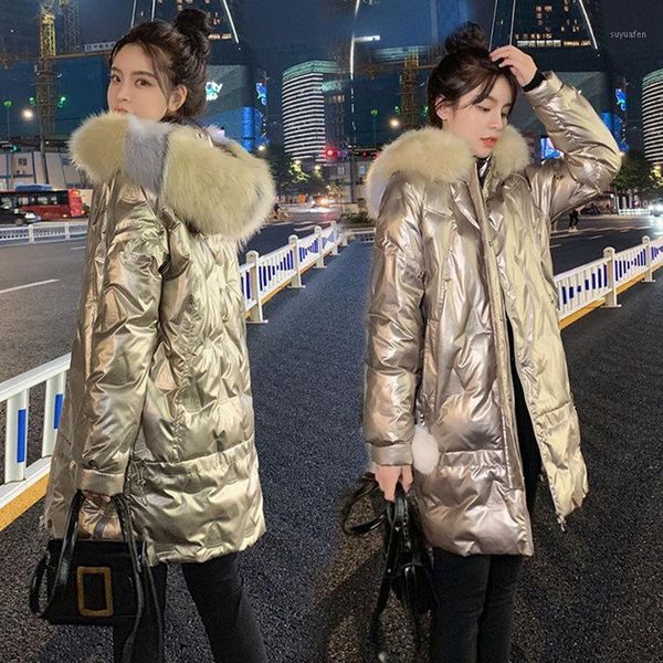 women's middle long coats korean winter thick warm coats luxury elegant new shiny gold down cotton padded jacket1, Black
women's middle long coats korean winter thick warm coats luxury elegant new shiny gold down cotton padded jacket1, Black
