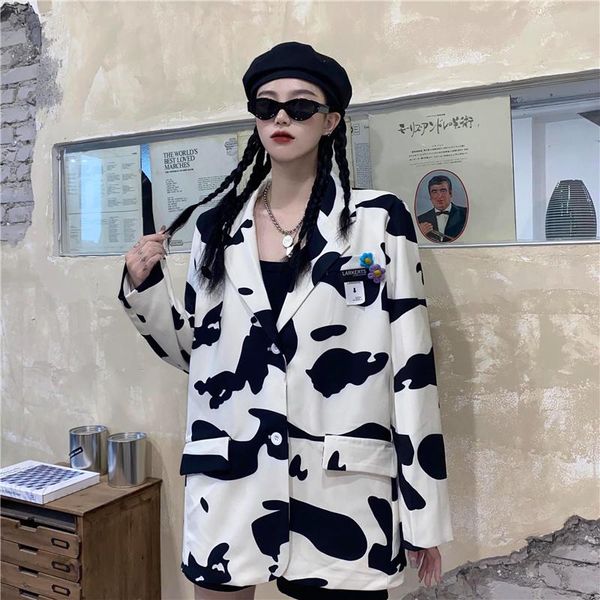 women's suits & blazers fall cow women korean chic lapel loose suit jacket with flower brooch female single breasted blazer, White;black
women's suits & blazers fall cow women korean chic lapel loose suit jacket with flower brooch female single breasted blazer, White;black