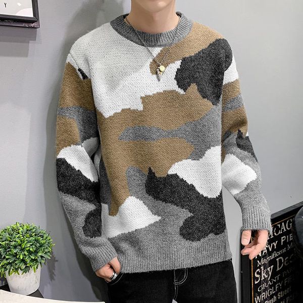 men's sweaters mens crew neck sweater men winter casual oversized korean fashion streetwear camouflage pullovers print loose for, White;black
men's sweaters mens crew neck sweater men winter casual oversized korean fashion streetwear camouflage pullovers print loose for, White;black