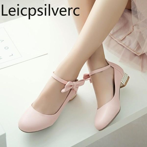 pumps spring and autumn new round head shallow mouth buckle butterfly knot thick heel low-heeled women's shoes plus size 29-43, Black
pumps spring and autumn new round head shallow mouth buckle butterfly knot thick heel low-heeled women's shoes plus size 29-43, Black