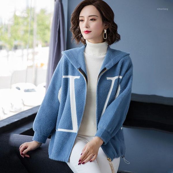 women's wool & blends women warm loose blended outwear coat with zipper2021 autumn hooded jacket faux knitwear ladies plus size coats1, Black
women's wool & blends women warm loose blended outwear coat with zipper2021 autumn hooded jacket faux knitwear ladies plus size coats1, Black