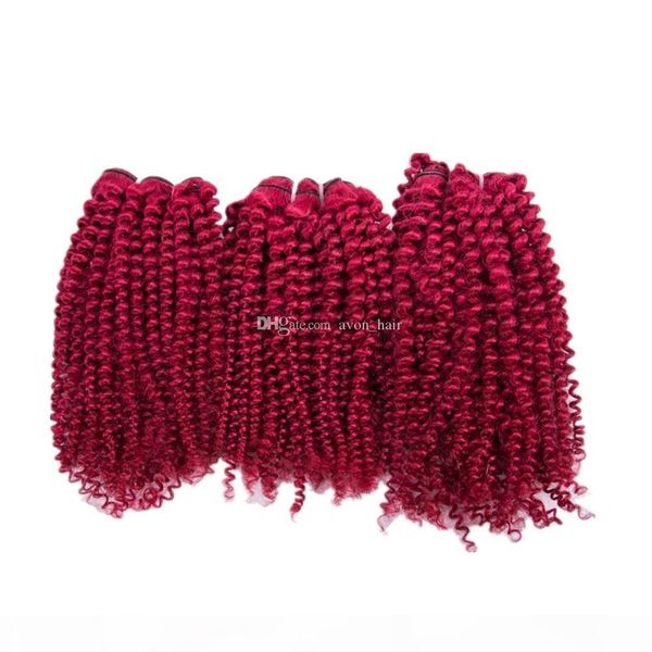 burgundy colored afro curly 100% human hair wefts 3bundles double wefted burgundy color virgin human hair weves extensions 300g, Black
burgundy colored afro curly 100% human hair wefts 3bundles double wefted burgundy color virgin human hair weves extensions 300g, Black