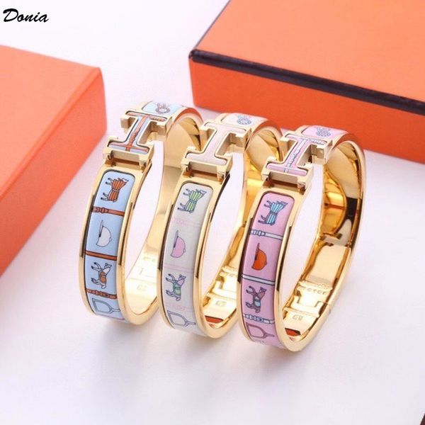 donia jewelry designer bracelet 12mm color enamel plating exaggerated letter titanium steel bracelet popular in europe and america, Black
donia jewelry designer bracelet 12mm color enamel plating exaggerated letter titanium steel bracelet popular in europe and america, Black