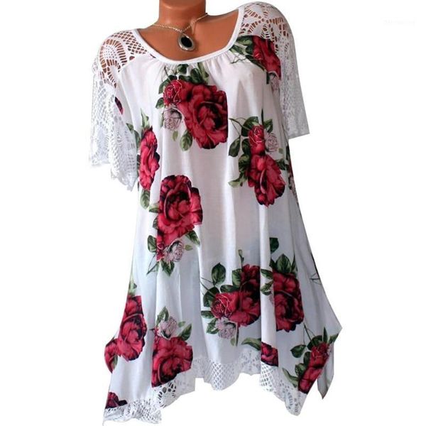 women's oversize blouse shirt lace patchwork flower print short sleeve casual asymmetrical a line tunic blouse plus size 5xl1, White
women's oversize blouse shirt lace patchwork flower print short sleeve casual asymmetrical a line tunic blouse plus size 5xl1, White