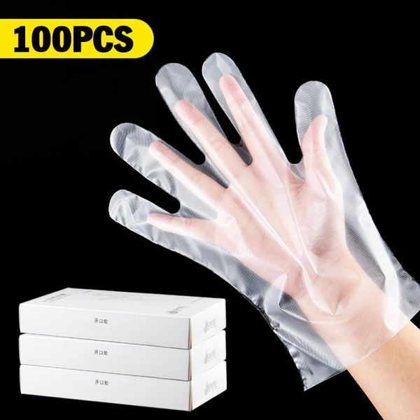 100pcs disposable gloves catering hair products eating lobster thicken transparent plastic pe film gloves
100pcs disposable gloves catering hair products eating lobster thicken transparent plastic pe film gloves