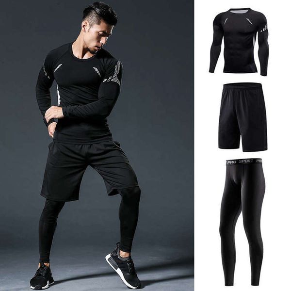 dry men's quick fitness clothes wear printed short t-shirt tight pants training running sports suit long sleeve three piece set, Gray
dry men's quick fitness clothes wear printed short t-shirt tight pants training running sports suit long sleeve three piece set, Gray