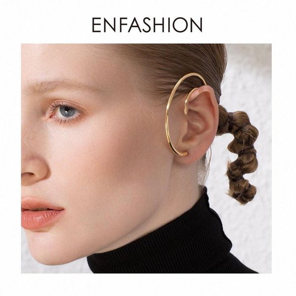 

ENFASHION Big Circle Hoop Earrings For Women Accessories Gold Color Statement Ball Curve Hoops Earings Fashion Jewelry E191122 CqXJ#