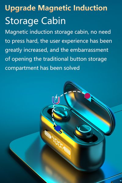 new cross-border private model f9-44 tws bluetooth headset binaural chinese and english battery display screen printing touch 5.1
new cross-border private model f9-44 tws bluetooth headset binaural chinese and english battery display screen printing touch 5.1
