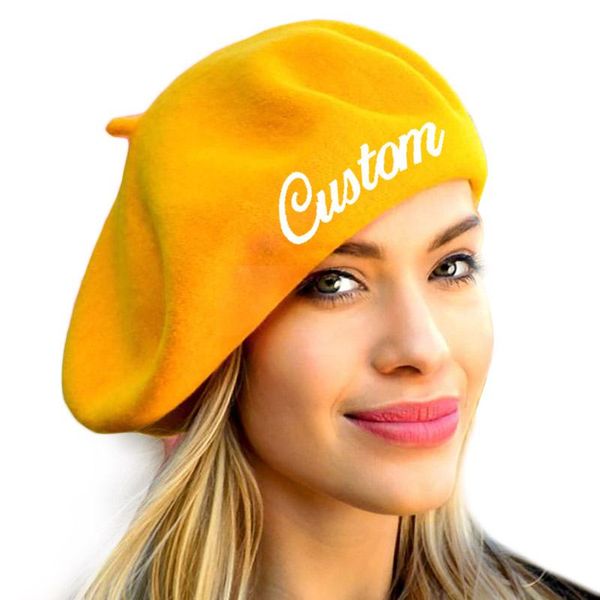 custom personalized embroidery beret logo text name women winter hat warm wool vintage beret hats solid color lady girl caps, Blue;gray
custom personalized embroidery beret logo text name women winter hat warm wool vintage beret hats solid color lady girl caps, Blue;gray