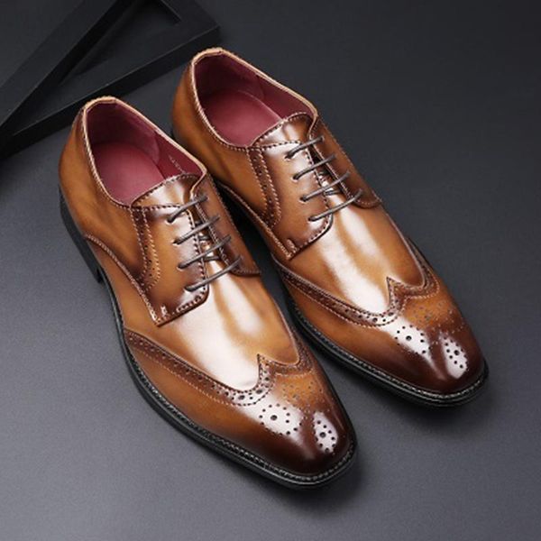 men dress shoes designer formal business office lace-up oxfords casual shoes men's flat wedding party genuine leather men, Black
men dress shoes designer formal business office lace-up oxfords casual shoes men's flat wedding party genuine leather men, Black