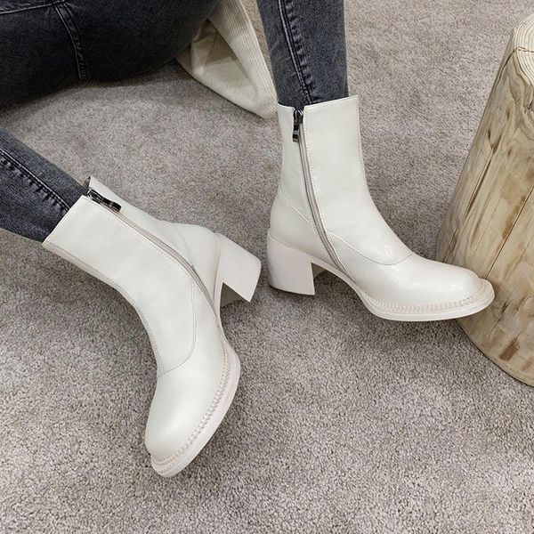 eshtonshero 2020 woman shoes ankle boots leather white lace up square high heel women round toe ladies motorcycle boots size 3-9, Black
eshtonshero 2020 woman shoes ankle boots leather white lace up square high heel women round toe ladies motorcycle boots size 3-9, Black