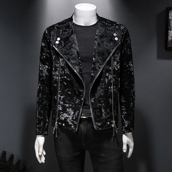 2020 winter men's version korean social style of the male motorcycle leather jacket omxx, Black
2020 winter men's version korean social style of the male motorcycle leather jacket omxx, Black