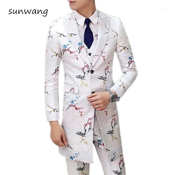 2021 korean fashion 3 piece costume floral long men tuxedo suits wedding prom party dresses slim fit men's white suit stage wear1, White;black
2021 korean fashion 3 piece costume floral long men tuxedo suits wedding prom party dresses slim fit men's white suit stage wear1, White;black