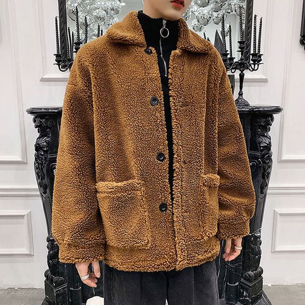 2020 female male winter thicken lambswool fur coat outerwear vintage jacket x1qu, Black;brown
2020 female male winter thicken lambswool fur coat outerwear vintage jacket x1qu, Black;brown
