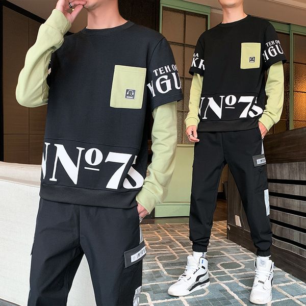 2021 new patchwork men's sportswear sets autumn spring hoodies casual tracksuit sweatshirt + sweatpants track suit ytnl, Black
2021 new patchwork men's sportswear sets autumn spring hoodies casual tracksuit sweatshirt + sweatpants track suit ytnl, Black