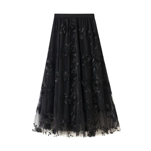 new 2021 women summer boho a-line mesh high waist three layer flower embroidery long skirt elegant jupe saia q7jv, Black
new 2021 women summer boho a-line mesh high waist three layer flower embroidery long skirt elegant jupe saia q7jv, Black