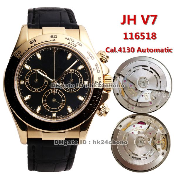 2 styles jh v7 18k gold 40mm cal.4130 automatic chronograph mens watch 116518 black dial leather strap gents watches, Slivery;brown
2 styles jh v7 18k gold 40mm cal.4130 automatic chronograph mens watch 116518 black dial leather strap gents watches, Slivery;brown