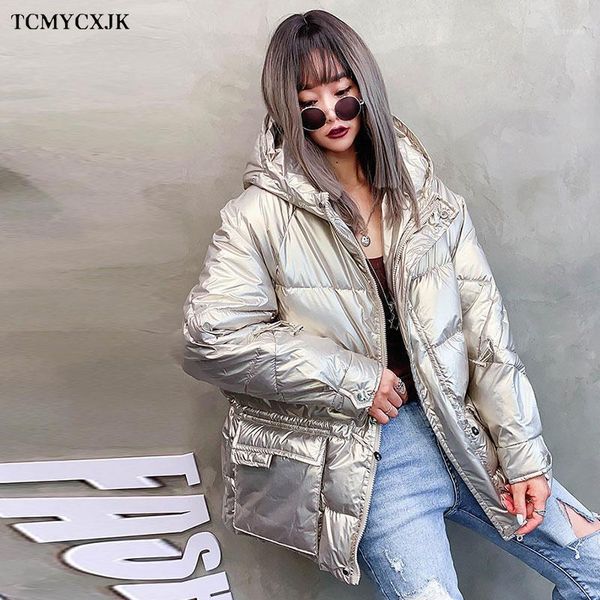 2020 winter new cotton jacket coats women's silver shiny waist bread suit loose and thin hooded thick warm female parka jackets1, Black
2020 winter new cotton jacket coats women's silver shiny waist bread suit loose and thin hooded thick warm female parka jackets1, Black
