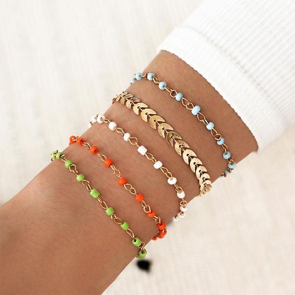 5 pcs/set retro multilayer leaf bracelets set classic simple colorful beaded chain bracelet exquisite lady wedding beach jewelry, Black
5 pcs/set retro multilayer leaf bracelets set classic simple colorful beaded chain bracelet exquisite lady wedding beach jewelry, Black
