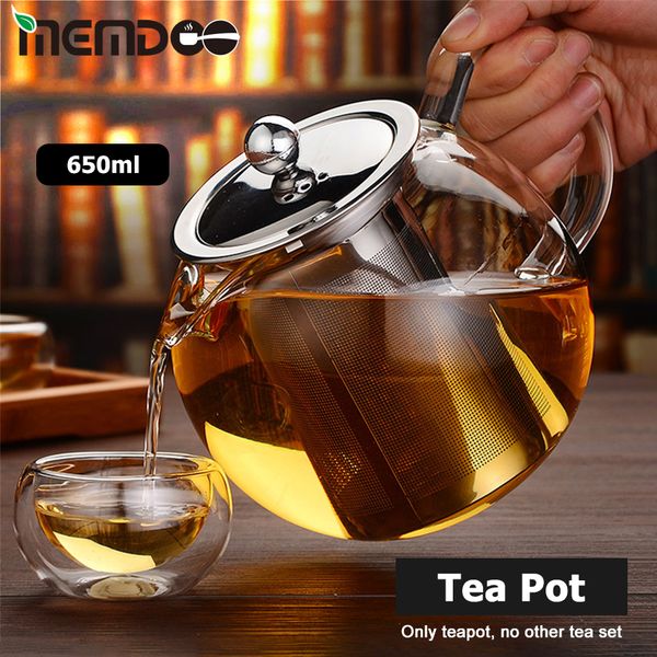 memdoo glass teapot heat resistant 650/1300ml stainless steel infuser & lid herbal pot with removable tea strainer q1218
memdoo glass teapot heat resistant 650/1300ml stainless steel infuser & lid herbal pot with removable tea strainer q1218