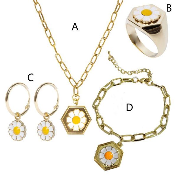 coloful daisy flower pendant necklace earrings bracelet jewelry set for women x7ya, Silver
coloful daisy flower pendant necklace earrings bracelet jewelry set for women x7ya, Silver