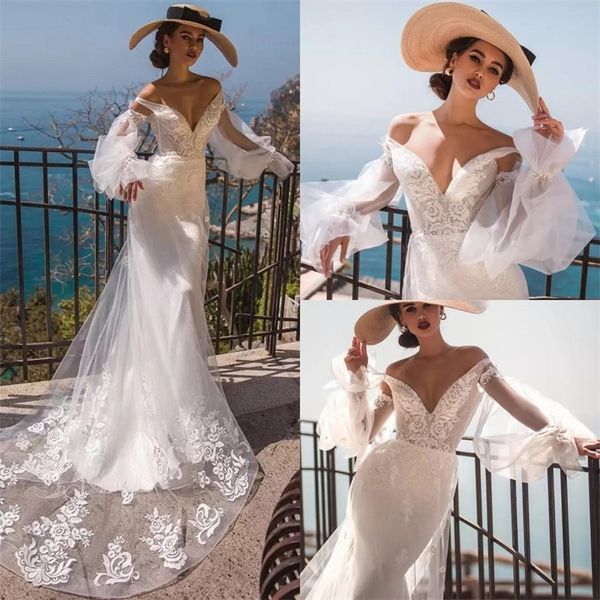 elegant wedding dresses bridal gown lace applique boho long sleeves sweep train v neck a line custom made vestido de novia, White
elegant wedding dresses bridal gown lace applique boho long sleeves sweep train v neck a line custom made vestido de novia, White