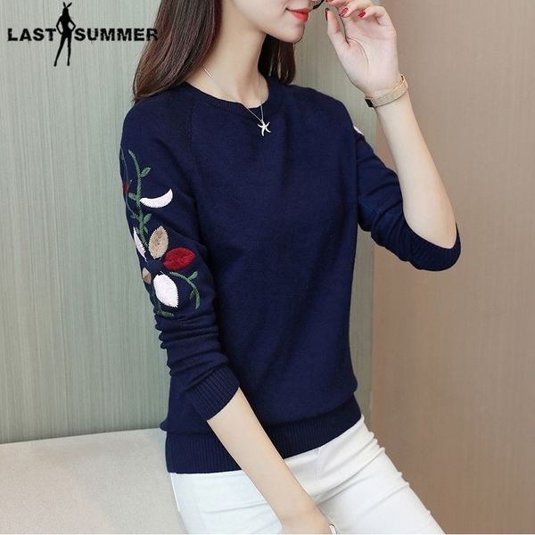 new fashion women autumn spring embroidery flower sweater pullovers casual warm female knitted sweaters pullover lady y200116, White;black
new fashion women autumn spring embroidery flower sweater pullovers casual warm female knitted sweaters pullover lady y200116, White;black