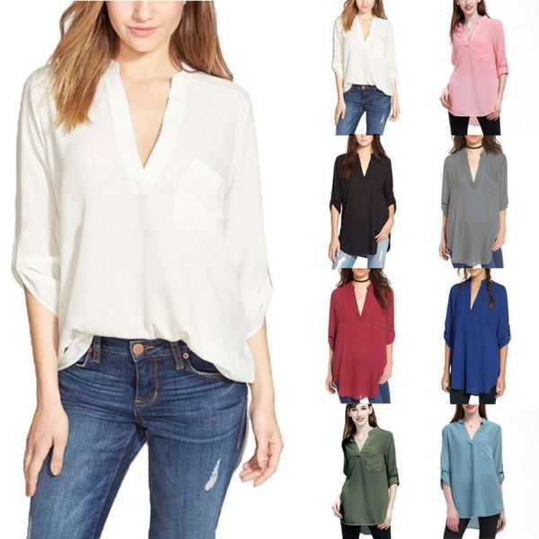women v-neck chiffon blouse loose casual long sleeve irregular long blouses plus size 5xl nyz shop1, White
women v-neck chiffon blouse loose casual long sleeve irregular long blouses plus size 5xl nyz shop1, White
