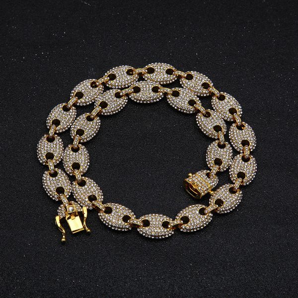 alloy rhinestone hip hop necklace iced out cz coffee bean pig nose charm link choker chain bling jewelry necklaces or bracelets for mens, Silver
alloy rhinestone hip hop necklace iced out cz coffee bean pig nose charm link choker chain bling jewelry necklaces or bracelets for mens, Silver