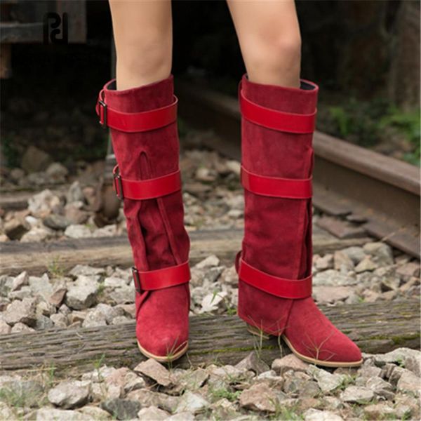 boots prova perfetto women knee high red suede female chunky heel straps autumn winter platform rubber botas mujer, Black
boots prova perfetto women knee high red suede female chunky heel straps autumn winter platform rubber botas mujer, Black