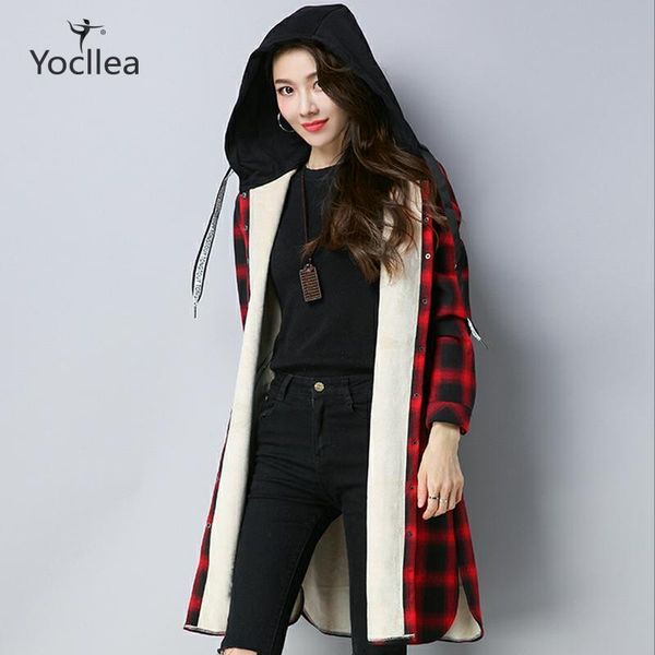 winter trench coat korean women's wear thickened velvet hooded shirt outwear large size women's loose plaid shirt warm coats 20103, Tan;black
winter trench coat korean women's wear thickened velvet hooded shirt outwear large size women's loose plaid shirt warm coats 20103, Tan;black