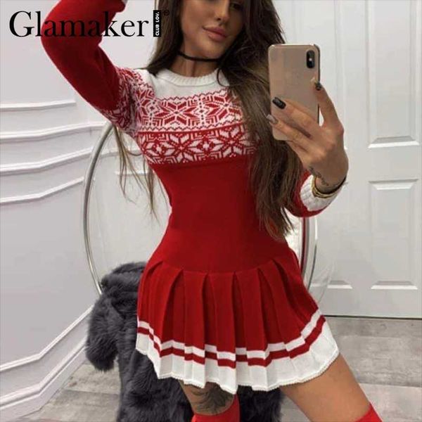 glamaker red knitted christmas pleated short dress party bodycon basic elegant dress winter autumn chic slim 2021new, Black;gray
glamaker red knitted christmas pleated short dress party bodycon basic elegant dress winter autumn chic slim 2021new, Black;gray