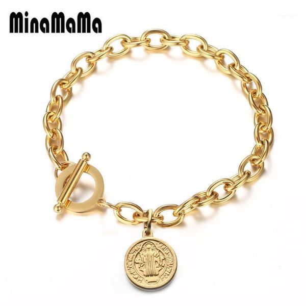 christian catholic 316l stainless steel coin tag charm link chain bracelet round jesus bracelets for woman men easter day gifts1, Golden;silver
christian catholic 316l stainless steel coin tag charm link chain bracelet round jesus bracelets for woman men easter day gifts1, Golden;silver