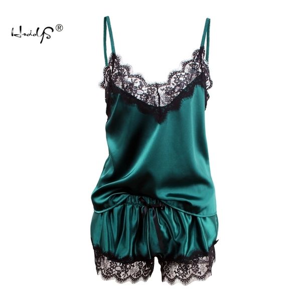 women's sleepwear satin pajama set white lace v-neck pyjamas sleeveless cute cami and shorts lj200822, Black;red
women's sleepwear satin pajama set white lace v-neck pyjamas sleeveless cute cami and shorts lj200822, Black;red