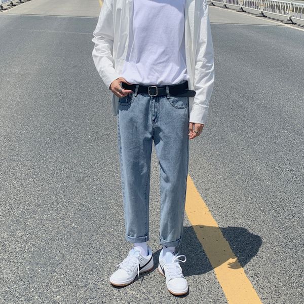 autumn new men's jeans slim feet trousers casual trouserscasual jeans trousers long pants korean fashion brand straight tube versatile, Blue
autumn new men's jeans slim feet trousers casual trouserscasual jeans trousers long pants korean fashion brand straight tube versatile, Blue