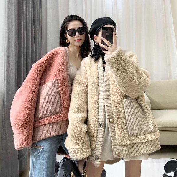 women's fur & faux women winter lambswool coats vintage female korean loose thick single breasted cardigans casual lady warm outwears, Black
women's fur & faux women winter lambswool coats vintage female korean loose thick single breasted cardigans casual lady warm outwears, Black