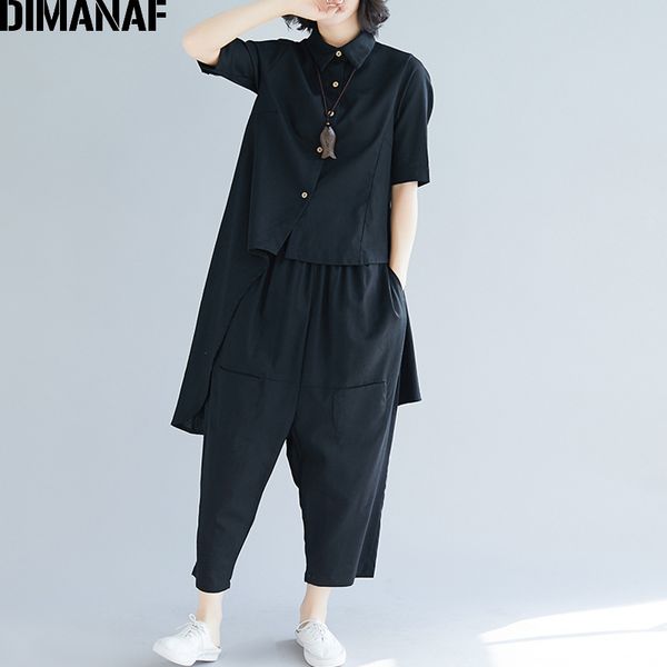 dimanaf plus size women sets office lady shirt long pants female clothes loose 2 pieces set solid cotton 2019 spring summer t200702, White
dimanaf plus size women sets office lady shirt long pants female clothes loose 2 pieces set solid cotton 2019 spring summer t200702, White