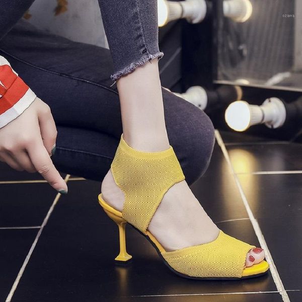 dress shoes european and american summer open toe fish mouth roman sandals women stretch knitted red banquet stiletto high heels 1531, Black
dress shoes european and american summer open toe fish mouth roman sandals women stretch knitted red banquet stiletto high heels 1531, Black