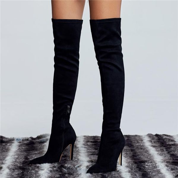 2020 brand stretch suede thigh high heel boots women winter boots stiletto heels over the knee plus size female shoes, Black
2020 brand stretch suede thigh high heel boots women winter boots stiletto heels over the knee plus size female shoes, Black