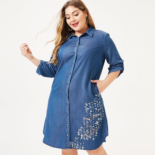 2020 autumn plus size womens denim shirt dress fashion ladies femal elegant embroidery dresses woman party night, Black;gray
2020 autumn plus size womens denim shirt dress fashion ladies femal elegant embroidery dresses woman party night, Black;gray