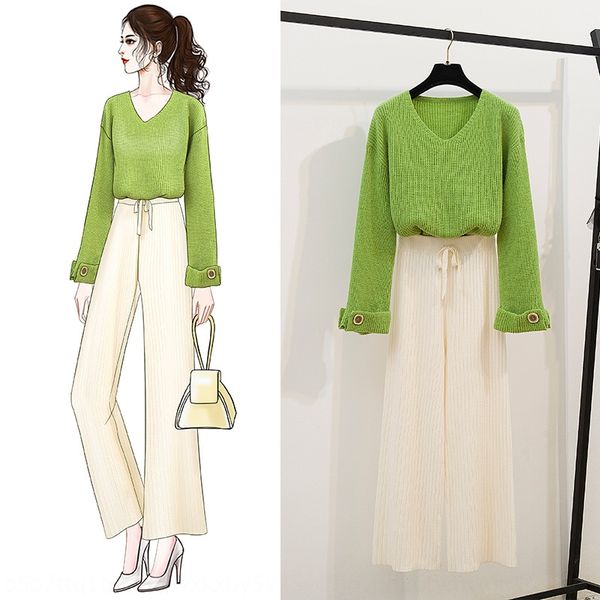 loose outside t-shirt in autumn and winter pullover set suit pants suit westernized v-neck pullover sweater women knitting trousers wide leg, Gray
loose outside t-shirt in autumn and winter pullover set suit pants suit westernized v-neck pullover sweater women knitting trousers wide leg, Gray